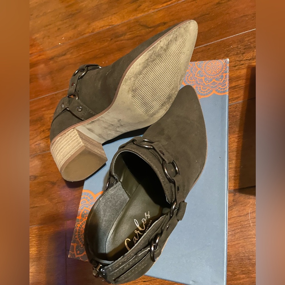 Carlos Santana  /Size 6/ Dark Brown Ankle Booties with Buckle Detail - Picture 7 of 8
